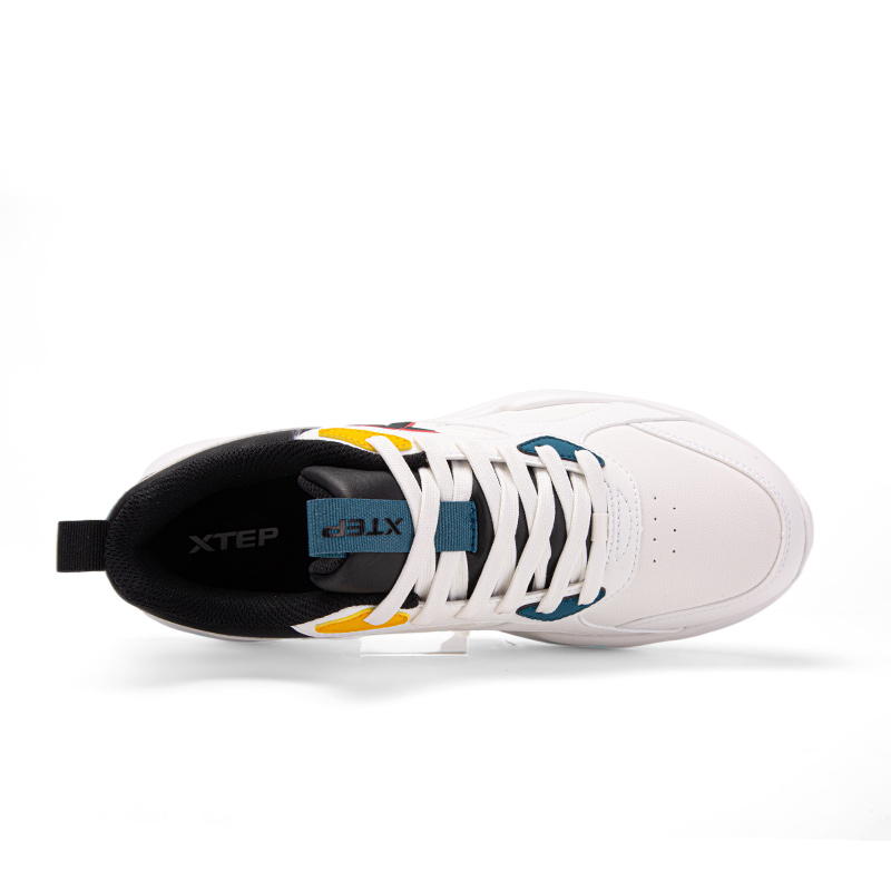 XTEP Cushioning Abrasion Resistant Cushioning, Wear Resistant Low top Running Shoes Men’s White Black Blue
