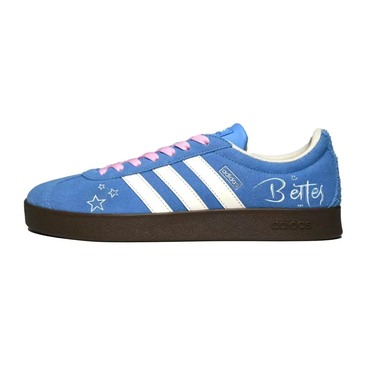 Adidas VL COURT 2.0 Slip Resistant Abrasion Resistant Low top Skateboard Shoes Unisex Blue Pink