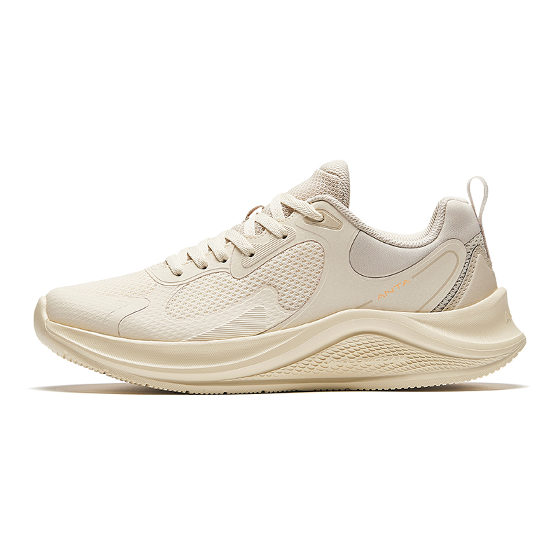 Anta Wander Cushioning Slip Resistant Breathable Lightweight Low top Casual Running Shoes Women’s White Gray