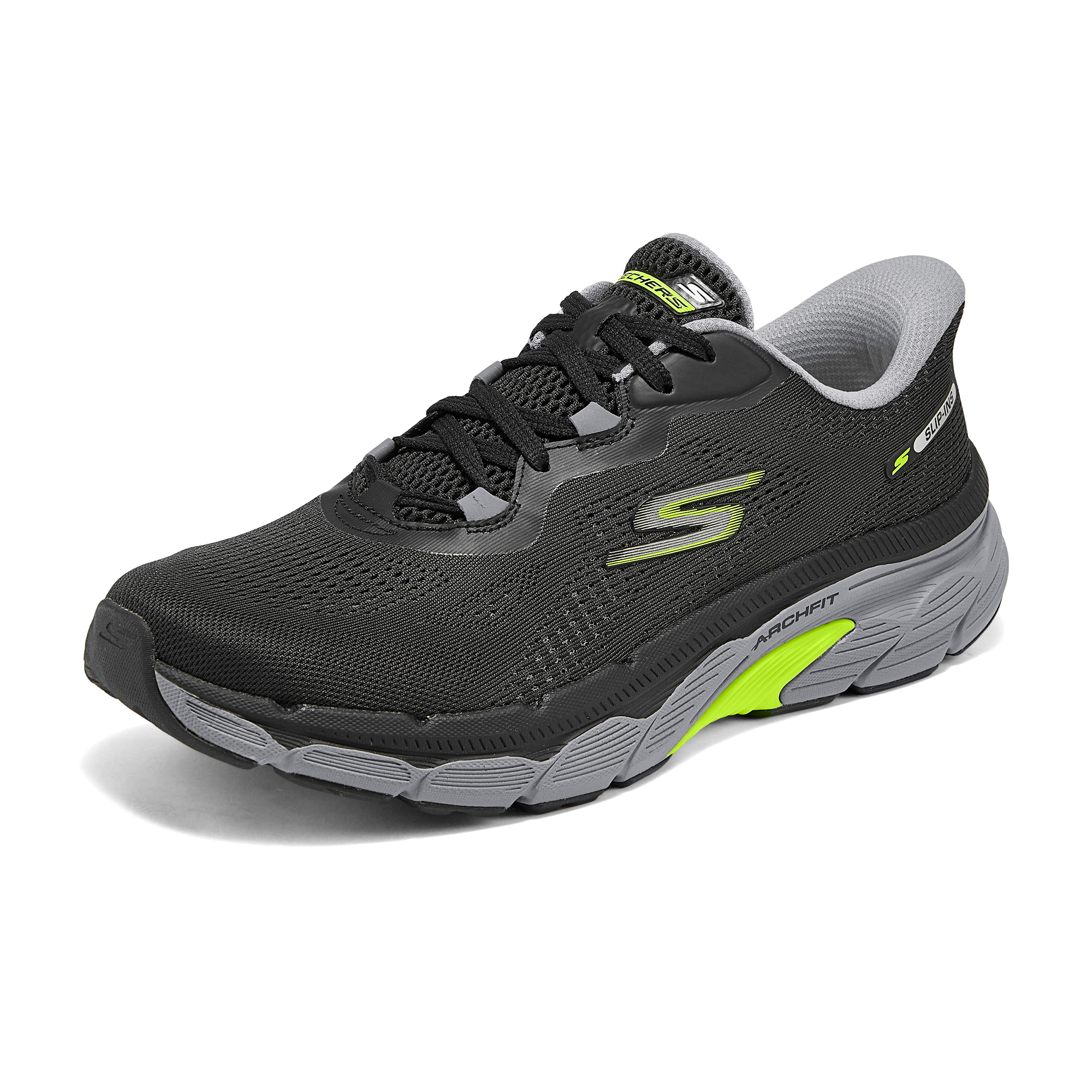 Skechers MEN’S GO Abrasion Resistant Breathable Low top Casual Running Shoes Men’s Black Gray