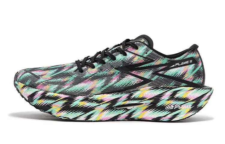 361° Flame 3 Low top Marathon Training Race Running Shoes Unisex Black Green