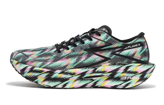 361° Flame 3 Low top Marathon Training Race Running Shoes Unisex Black Green