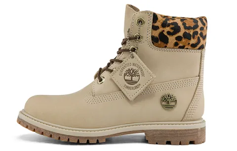 Timberland 6 Inch Safari Cheetah Waterproof Boot 'Ivory Nubuck' Women's