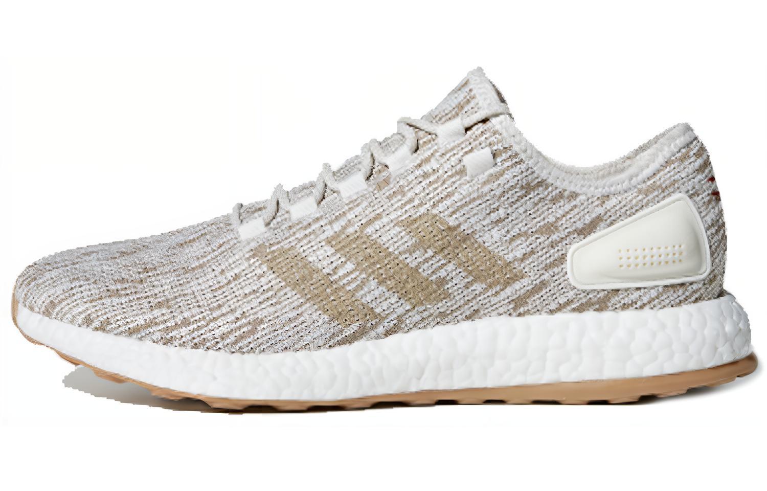 Adidas Pure Boost 2017 Comfortable Non slip Lightweight Low top Running Shoes Unisex Nude Gold