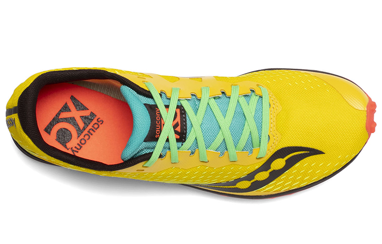 Saucony Mesh Cushioning Slip Resistant Lightweight Low top Running Shoes Women’s Yellow Black Long Stud