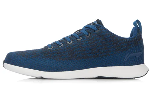 Li Ning Cushioning Slip Resistant Abrasion Resistant Low top Running Shoes Men's Dark Blue
