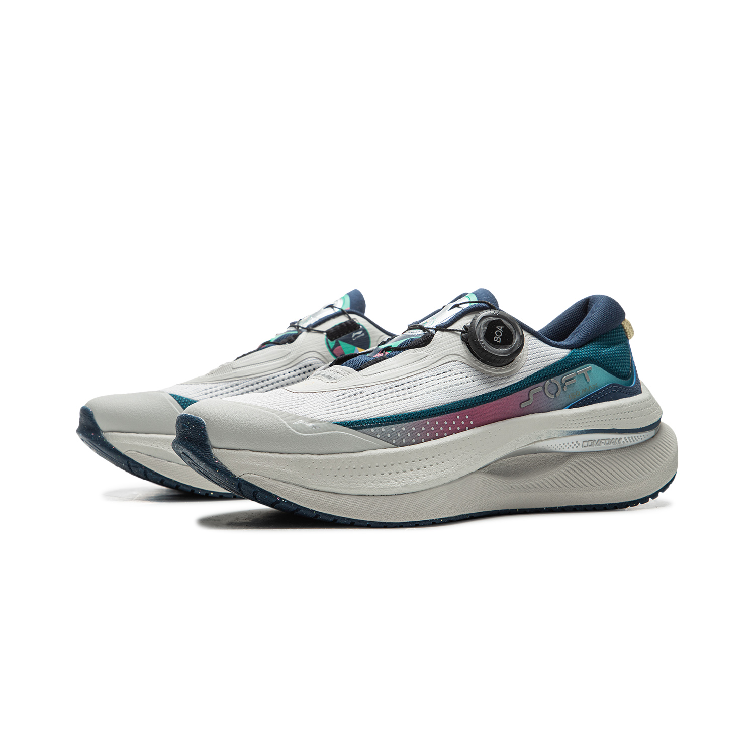 Li Ning Cushioning Slip Resistant Abrasion Resistant Breathable Support Rebound Low top Running Shoes Women’s Blue