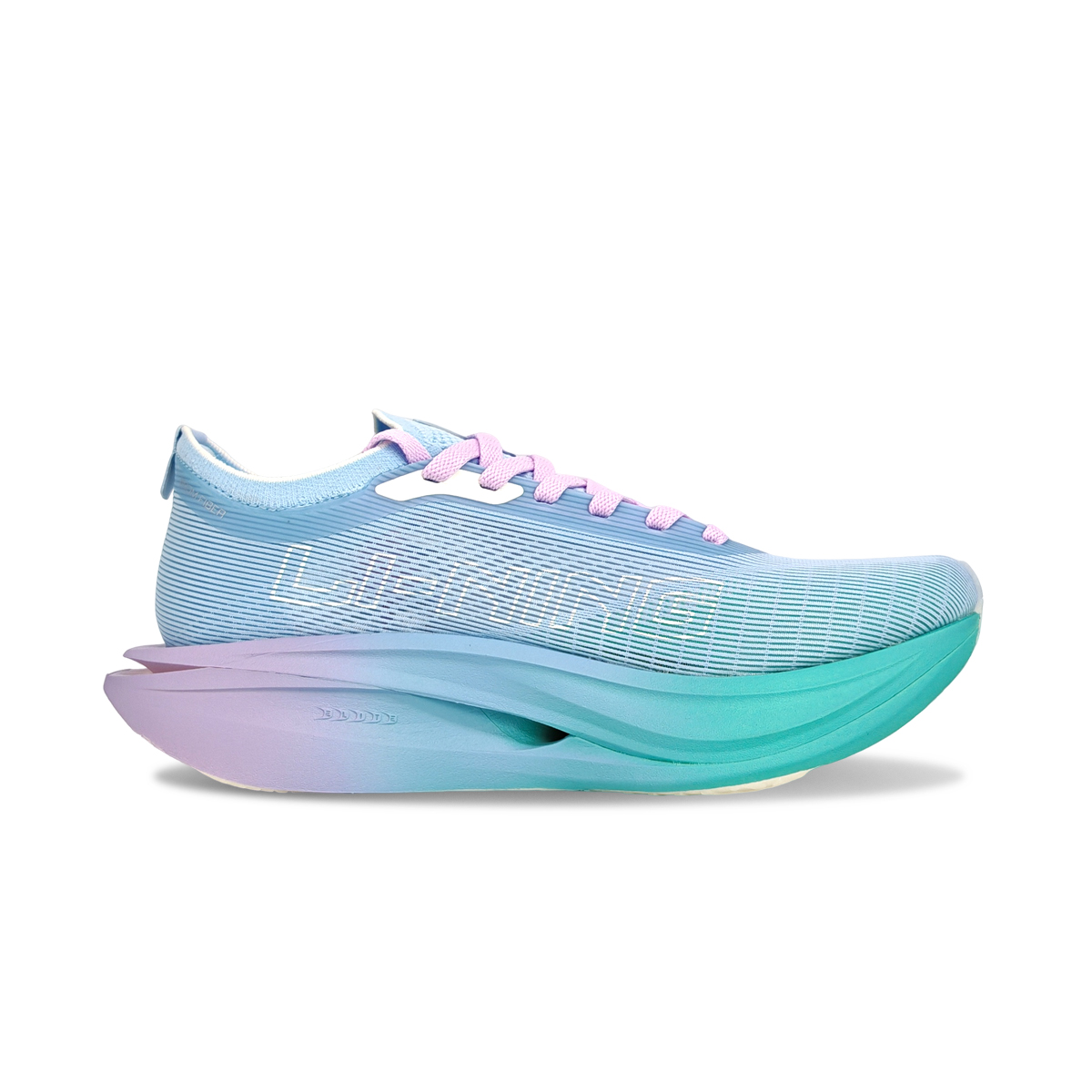 Li Ning Feidian 5 ELITE Cushioning Slip Resistant Breathable Low top Carbon Plate Casual Running Shoes Men’s Pink Blue