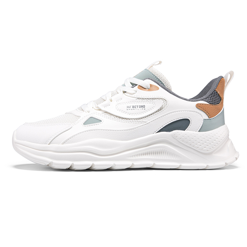 361° Cushioning Abrasion Resistant Breathable Low top Casual Running Shoes Men’s White Green