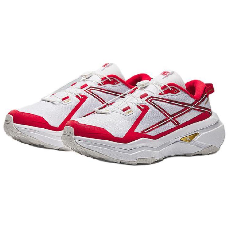 Anta Peregrine Falcon 2 Slip Resistant Coverage Cushioning Low top Trail Running Shoes Men’s White Gray Red