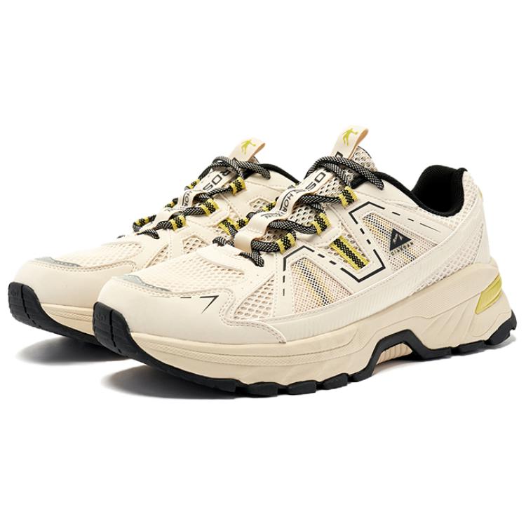 QIAODAN Cushioning Slip Resistant Low top Trail Running Shoes Men’s Beige