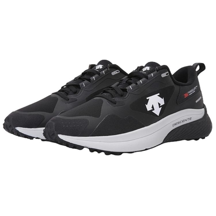 DESCENTE Cushioning Slip Resistant Low top Running Shoes Unisex Black White