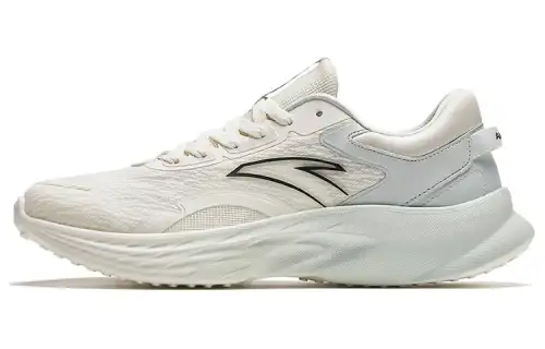 Anta Comfortable Slip Resistant And Breathable Low top Running Shoes Men's Beige