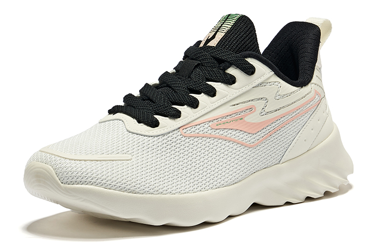 Erke Cushioning Abrasion Resistant Cushioning, Wear Resistant Low top Running Shoes Women’s Ivory White Peach