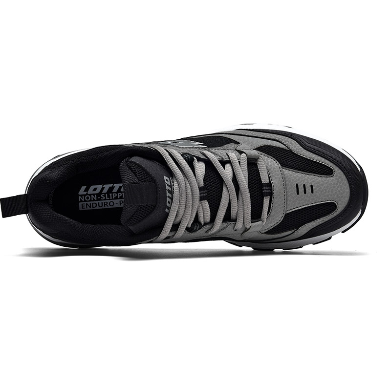 LOTTO Cushioning Slip Resistant Abrasion Resistant Low top Running Shoes Men’s Black Gray
