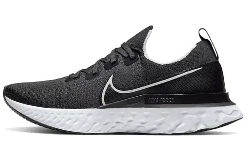 Nike React Infinity Run Flyknit 1 Sports Comfortable Fashion Fabric Low Top Casual Running Shoes Men's Black and White