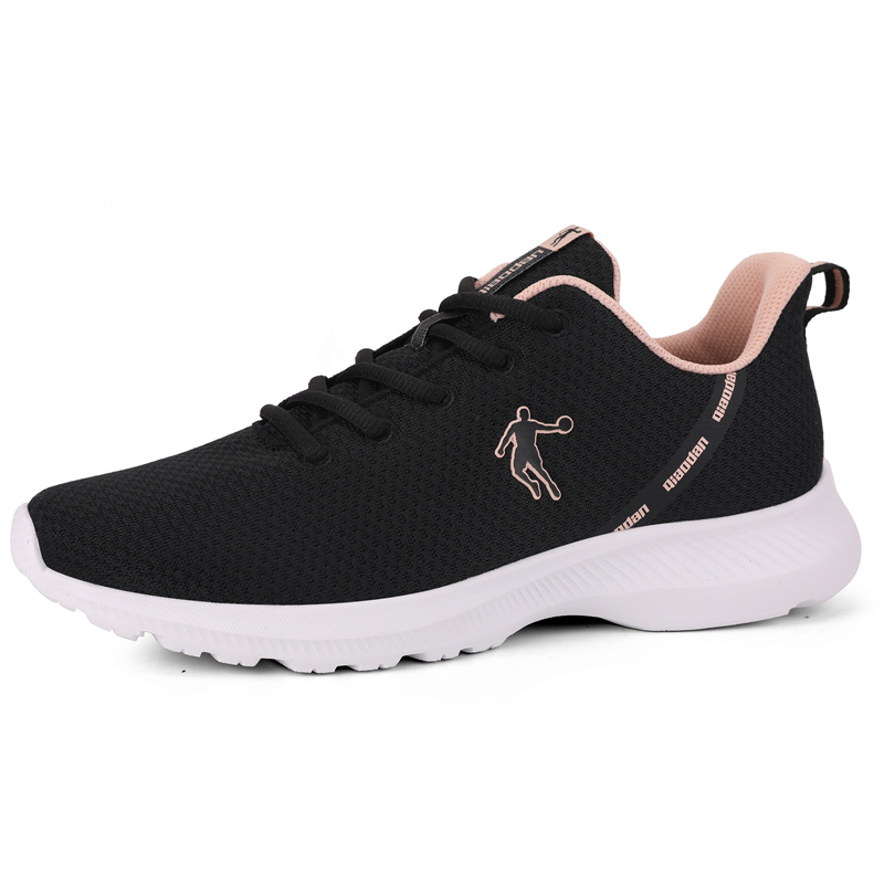 QIAODAN Cushioning Anti-Slip And Wear-Resistant Breathable Coverage Low-Top Running Shoes Women’s Black Pink