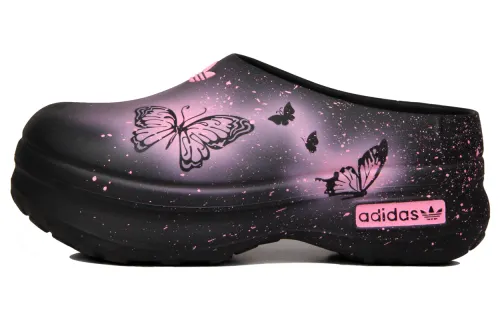 Adidas Originals AdiFOM Stan Smith Mule Rubber Sole Abrasion Resistant Closed Toe Slippers Women's Black Pink