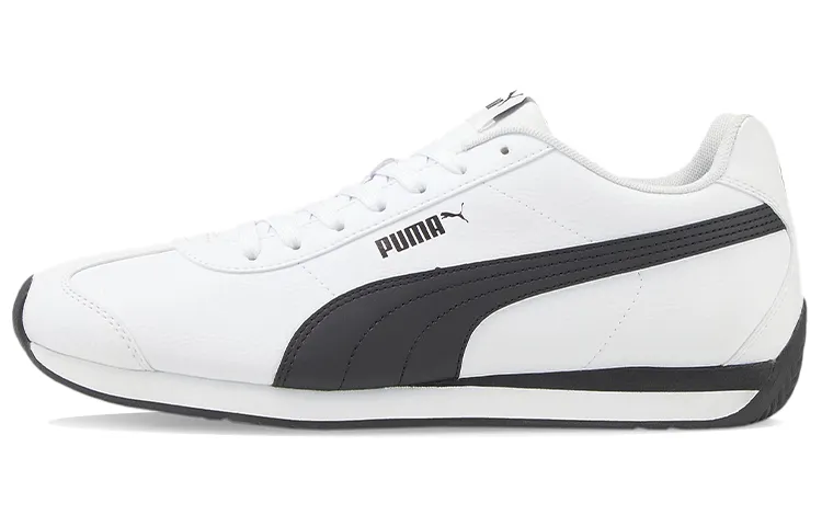 PUMA Turin 3 Leather Sports Abrasion Resistant Lightweight Low top Casual Shoes Unisex White Black