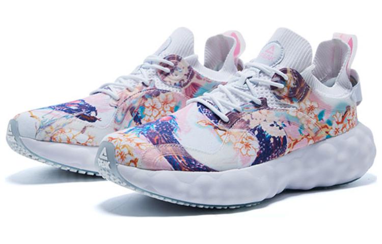 PEAK Taichi Cloud Peach Blossom Slip Resistant Abrasion Resistant Low top Running Shoes Men’s All White