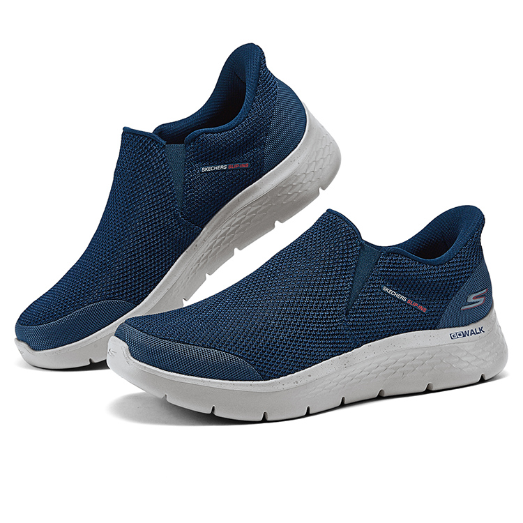 Skechers Slip Ins Slip on Flash Shoes Cushioning, Wear Resistant Low top Casual Shoes Men’s Marine Blue