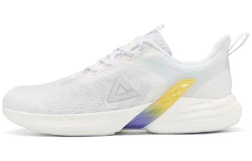 PEAK Hyperfuse Fabric Slip Resistant, Abrasion Resistant, Breathable Low top Running Shoes Men's White Yellow Purple