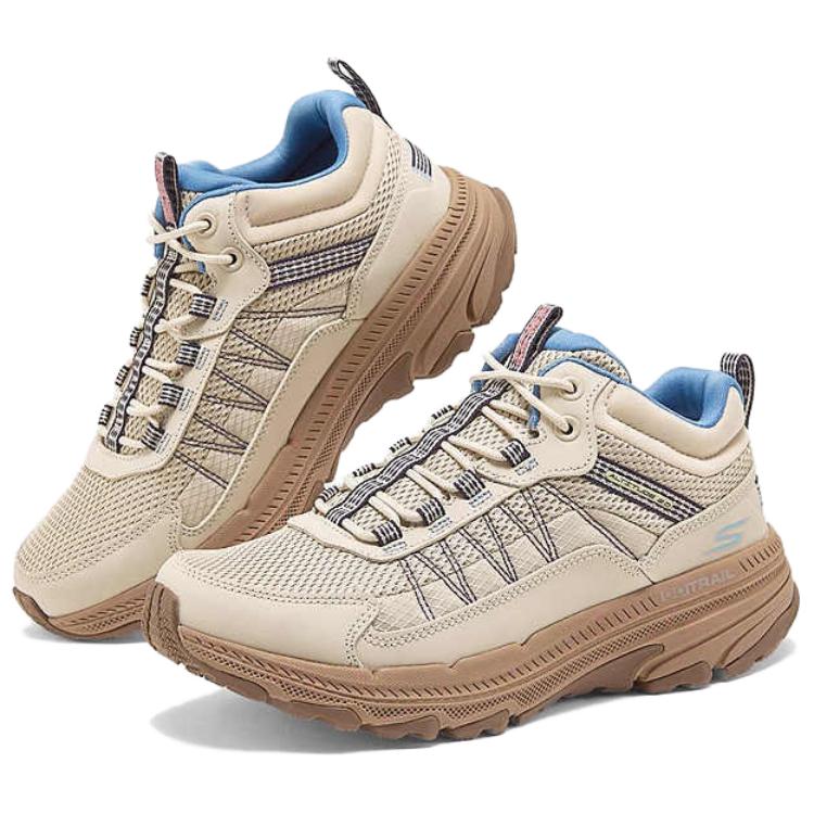Skechers Women’s GO Comfortable Cushioning Breathable Low top Trail Running Shoes Women’s Beige Blue