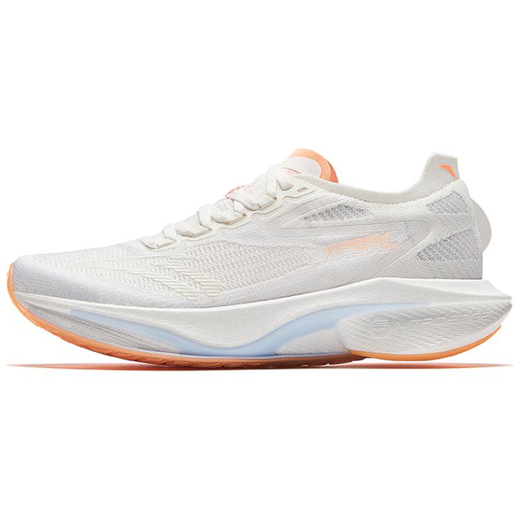 Anta Mach 4 PRO Nitrogen Technology Comfortable and Simple Textile Shock Absorbing Anti-Slip Low-top Racing Running Shoes Women's Papery White