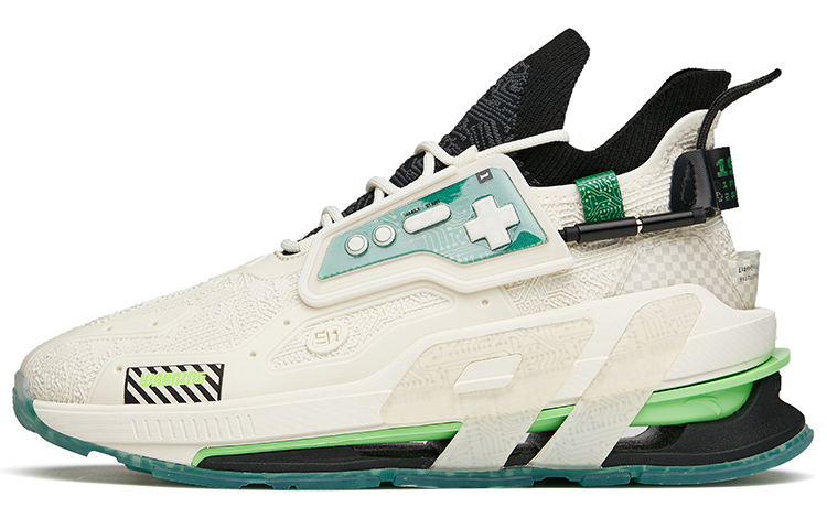 Anta AT91 Synthetic Leather, TPU Cushioning Slip Resistant Abrasion Resistant Coverage Support Lightweight High top