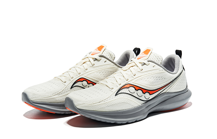 Saucony Kinvara Essence 13 Comfortable Cushioning Low top Running Shoes Unisex Beige Orange Color