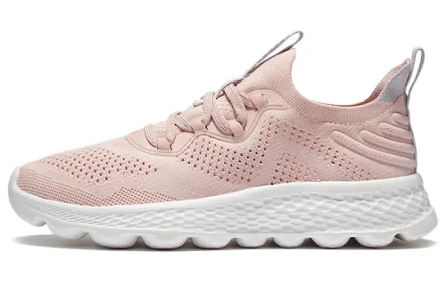 Li Ning Comfortable Cushioning Slip Resistant Abrasion Resistant Breathable Low top Running Shoes Women's Peach Pink