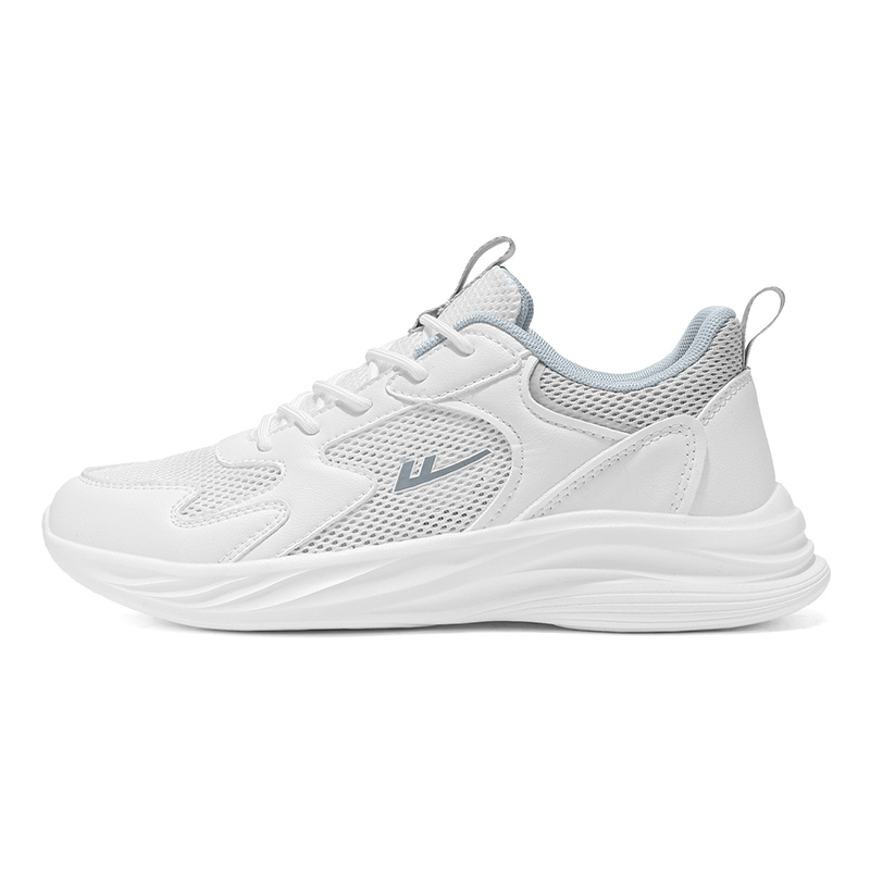 Warrior Cushioning Slip Resistant Abrasion Resistant Low top Casual Running Shoes Men’s White Gray