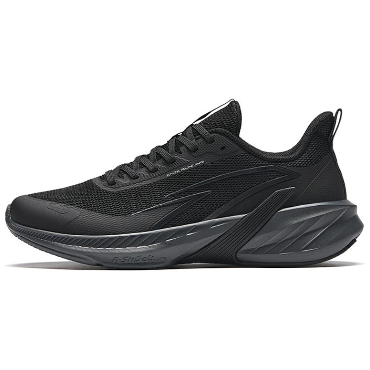 Anta A Shock Cushioning Slip Resistant Low top Casual Running Shoes Men’s Basic Black