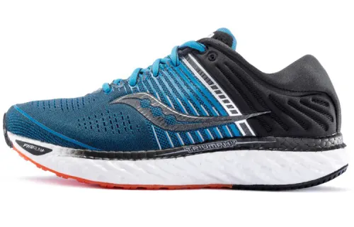 Saucony Triumph 17 Mesh Cushioning Slip Resistant Breathable Lightweight Rebound Low top Running Shoes Men's Blue Black