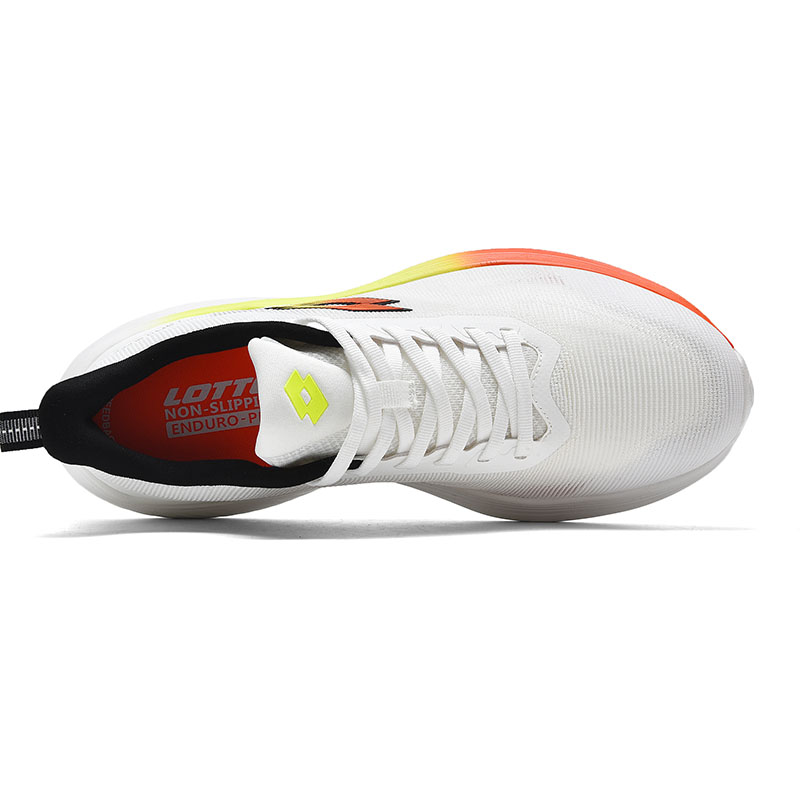 LOTTO White Horse 1.0 Fabric Abrasion Resistant Lightweight Rebound Low top ETPU Sole Running Shoes Men’s White