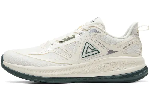 PEAK 24 Hours1.0 Cushioning Breathable Lightweight Rebound Low top Running Shoes Men's Canvas White