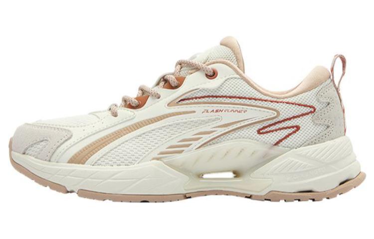 QIAODAN VIA9000 Mesh Abrasion Resistant Low top Casual Shoes Women’s White Brown