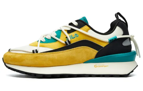FILA FUSION Jogger DX Textile, Synthetic Leather Low top Running Shoes Men's Lemon Brown Orange Vintage