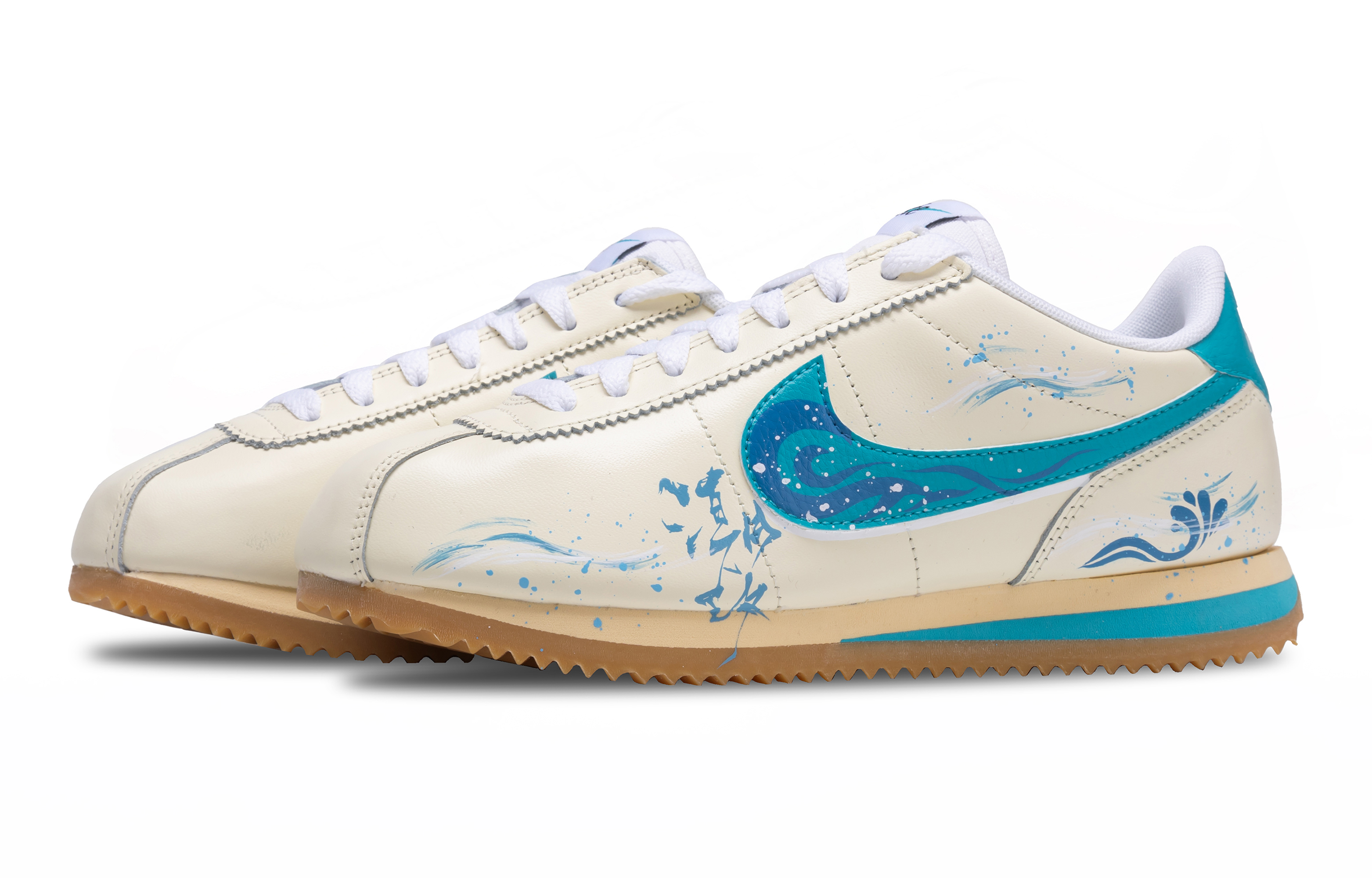 Nike Cortez Abrasion Resistant Abrasion Resistant Low top Running Shoes Women’s Beige Blue