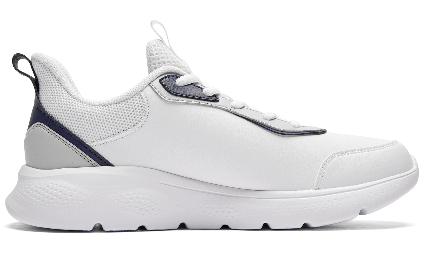 QIAODAN Slip Resistant, Abrasion Resistant, Waterproof, Lightweight Low top Casual Running Shoes Men’s White Blue