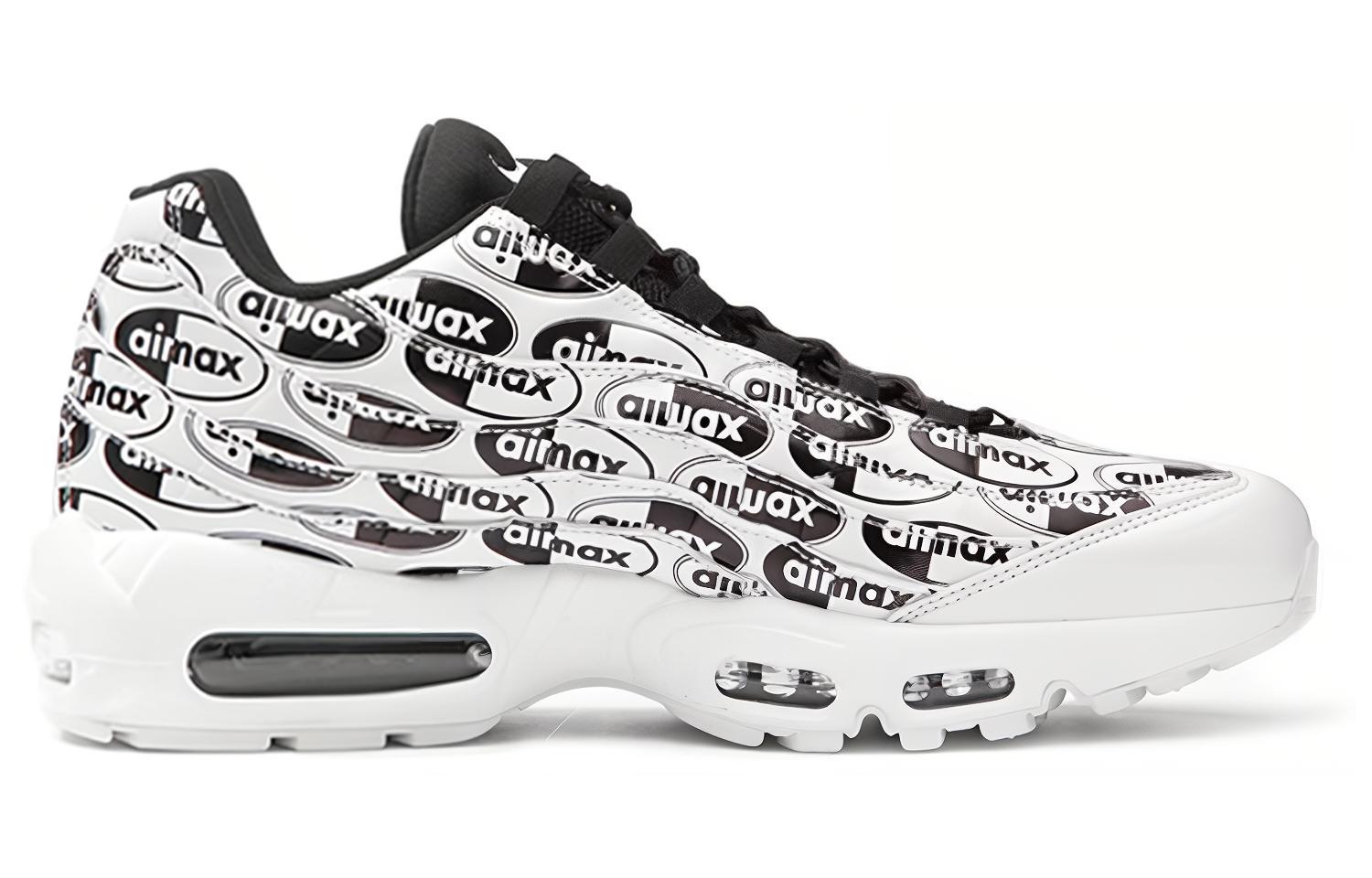 Мужские кроссовки Nike Air Max 95 Premium White Black (черно-белые) — Чёрный / белый — фото 2