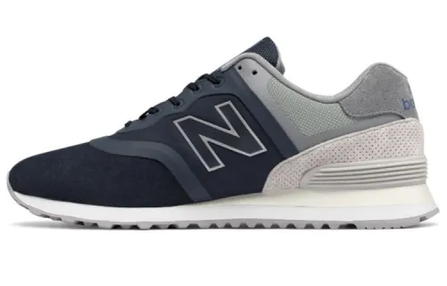 New Balance NB 574 Artificial Leather Athleisure Low top Running Shoes Men's Blue Gray