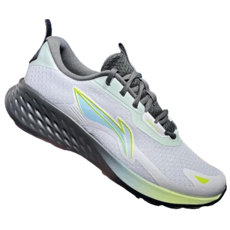Li Ning Light Cloud Slip Resistant Abrasion Resistant Low top Running Shoes Unisex Gray Green Black