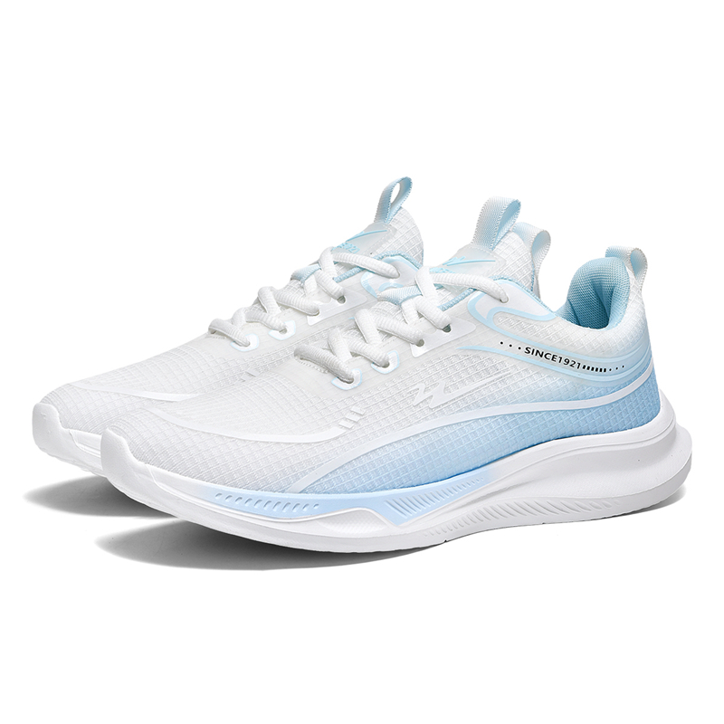 Binary Cushioning Slip Resistant Breathable Lightweight Rebound Low top Casual Running Shoes Unisex White Blue