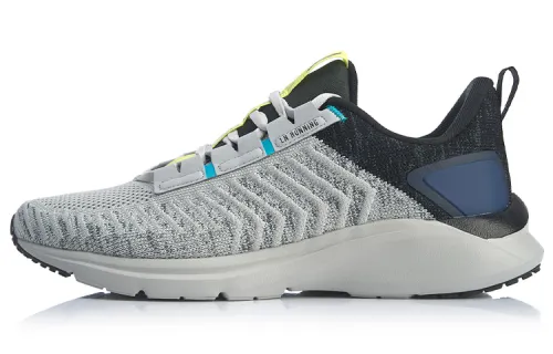 Li Ning Move With Your Heart Cushioning Slip Resistant Breathable Low top Running Shoes Unisex Gray