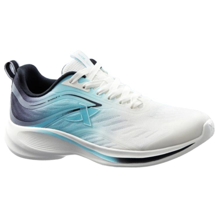XTEP Cushioning Slip Resistant Breathable Lightweight Low top Running Shoes Men’s White Blue Black