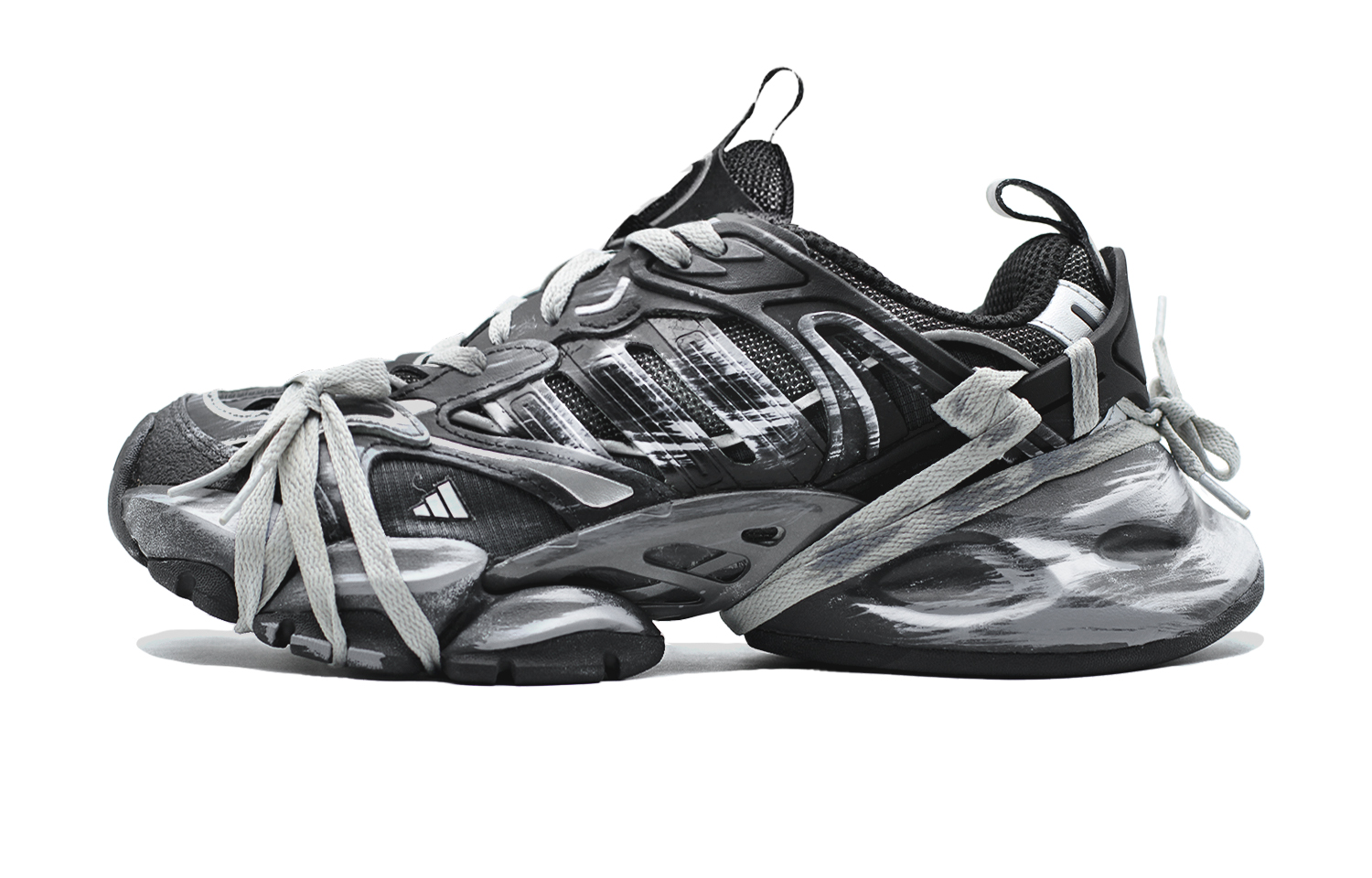Adidas XLG RUNNER DELUXE Abrasion Resistant Breathable Low top Running Shoes Unisex Black Gray