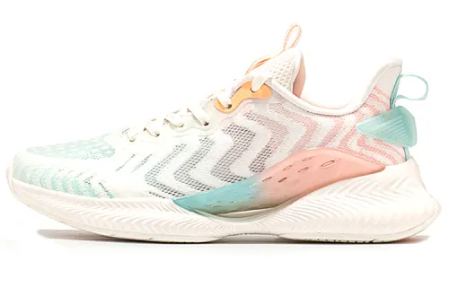 Xtep Hydrogen Wind 4.0 comfortable fabric synthetic leather shock-absorbing wear-resistant breathable and lightweight low-top running shoes women's beige