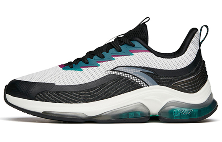 Anta Comfortable Cushioning Slip Resistant Abrasion Resistant Low top Running Shoes Men’s Black White Green