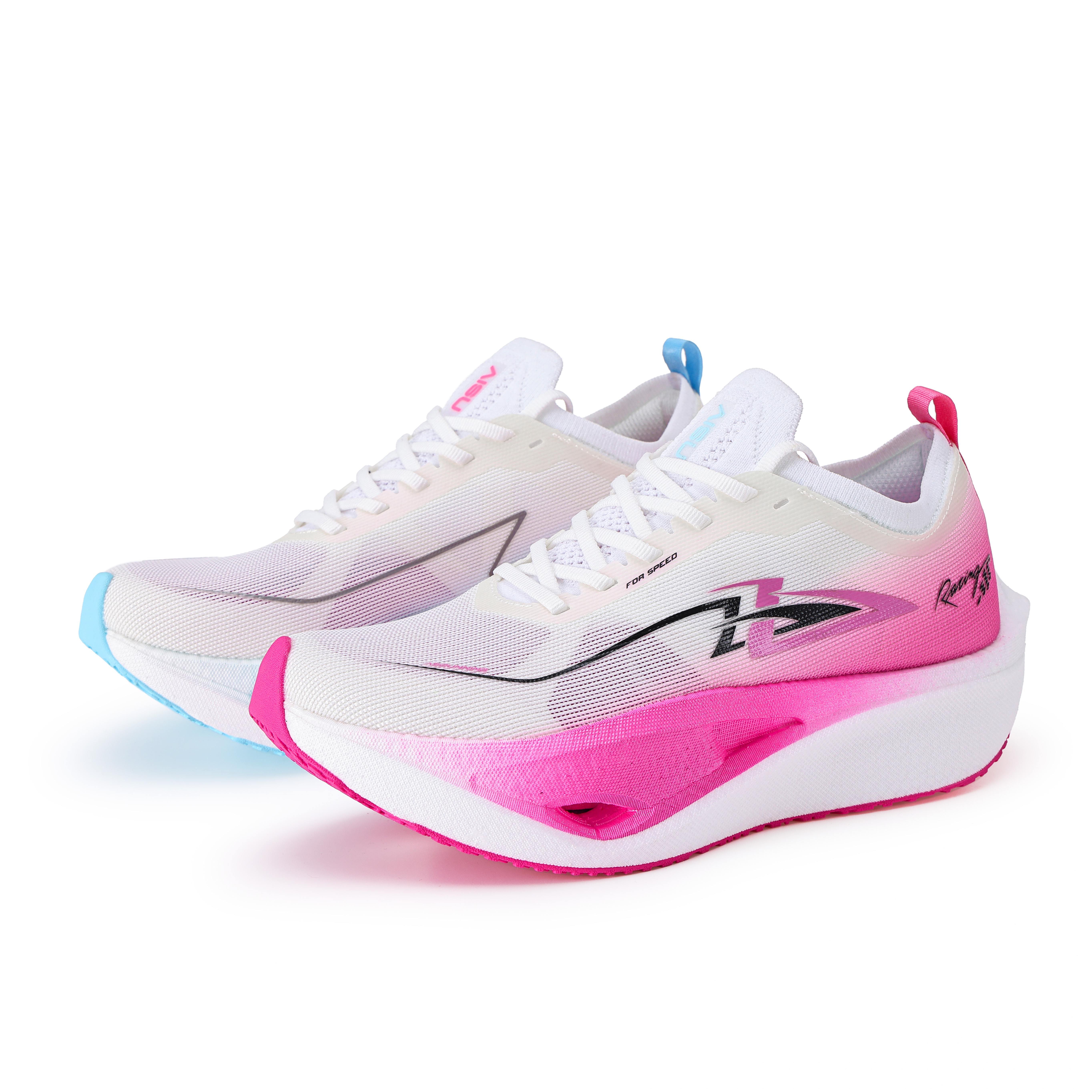 AISU Cushioning Support Balance Low top Carbon Plate Long Distance Running Shoes Unisex Spring Garden Pink